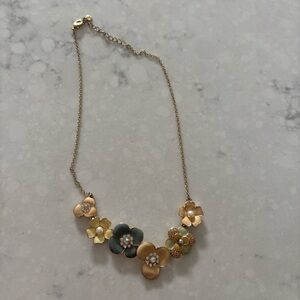 LC Lauren Conrad Floral Statement Necklace Pastel Pink Blue Yellow Mint